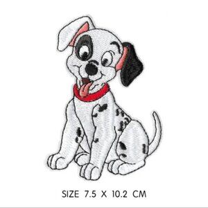 One Hundred and One Dalmatians Iron On Dalmatian Patch Black  & White